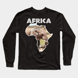 African Wildlife Continent Elephant Splash Long Sleeve T-Shirt